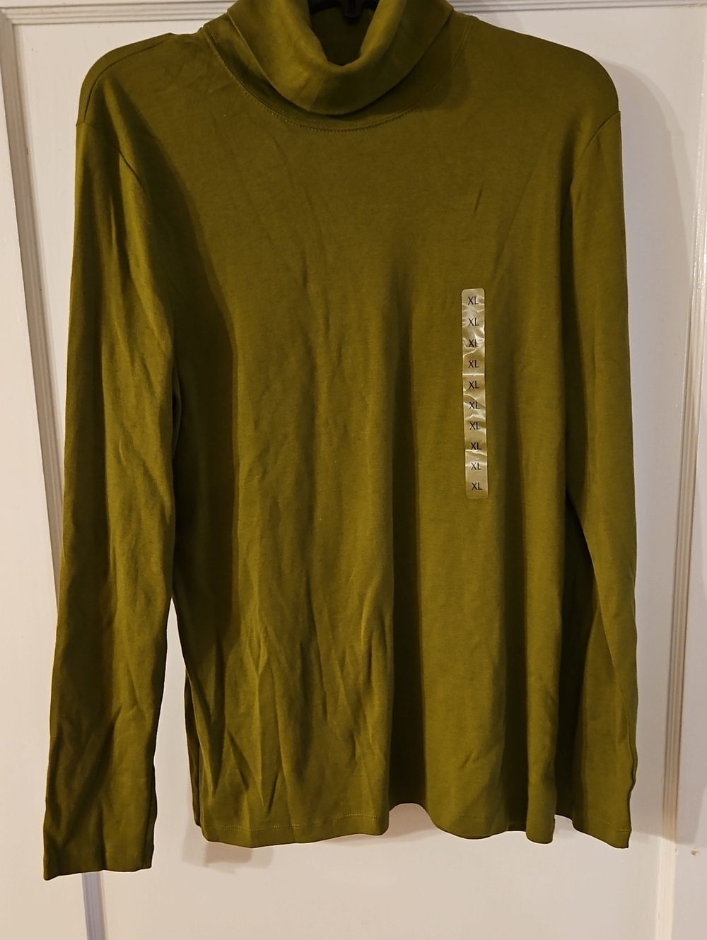 Olive Green Women's Turtleneck Long Sleeve Shirt
